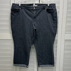 Coldwater Creek Natural Fit Black Denim Capris Size 20